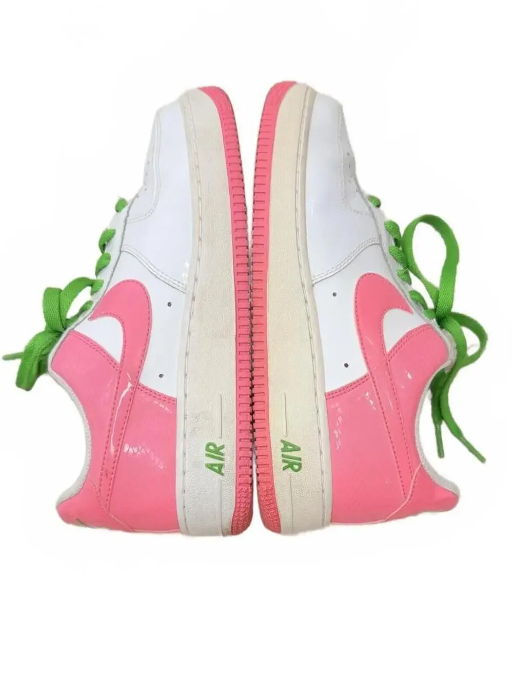 Nike Air Force 1 GS White Gym Pink Green‎ Apple AKA Low Girls 6Y
